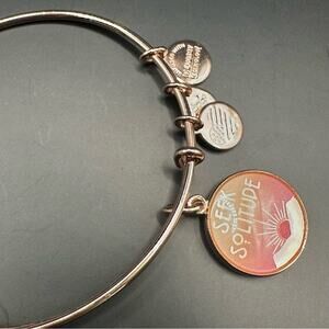 Alex and Ani Seek Solitude Rose Gold Phrase Charm Bracelet adjustable Bangle